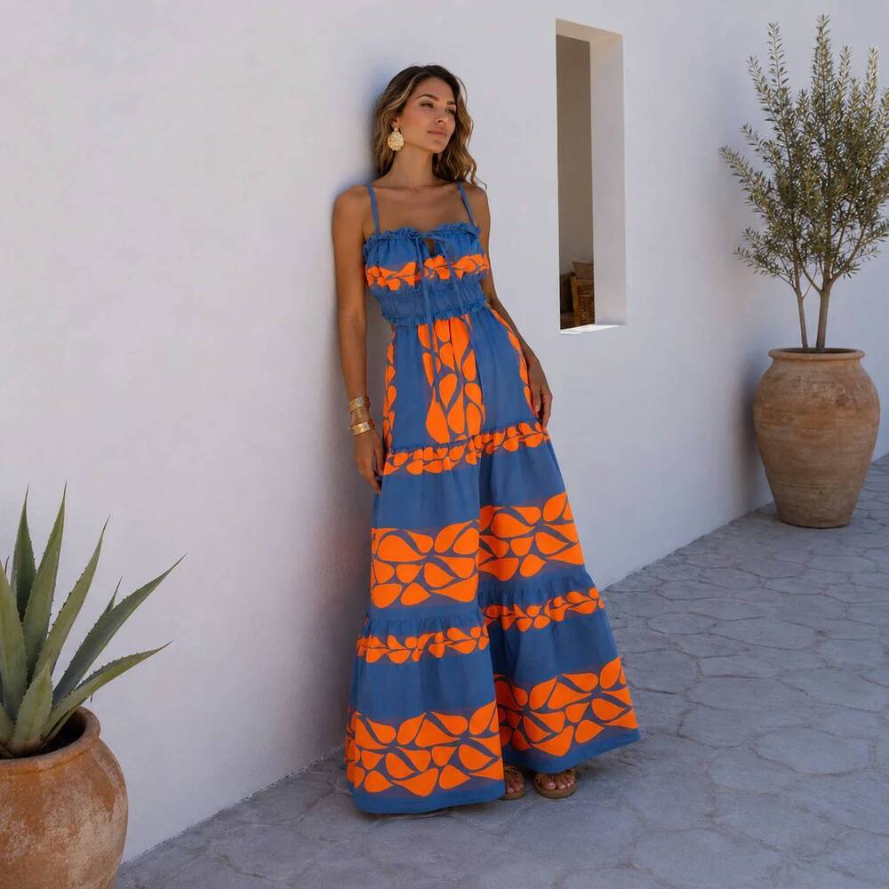 NEW MYSTERY RESORT thalassa maxi dress in orange